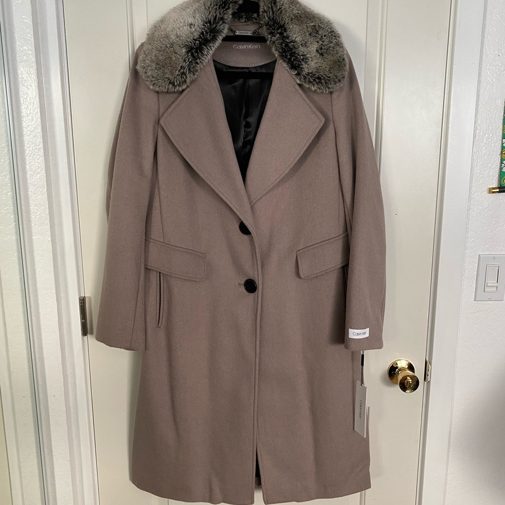 NWT! Calvin Klein Coat in color Thistle in size Medium